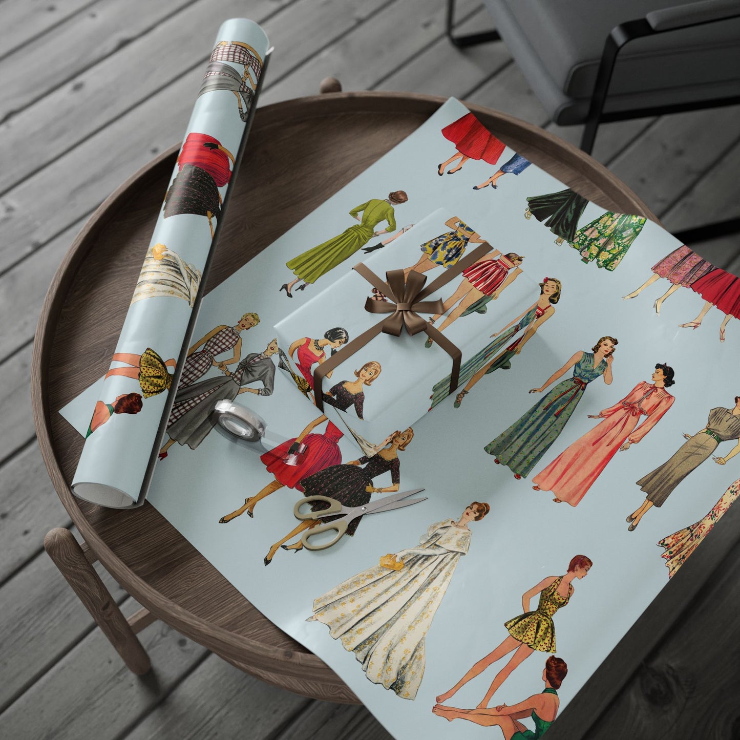 BGV Patterns Wrapping Paper - Vintage Blue