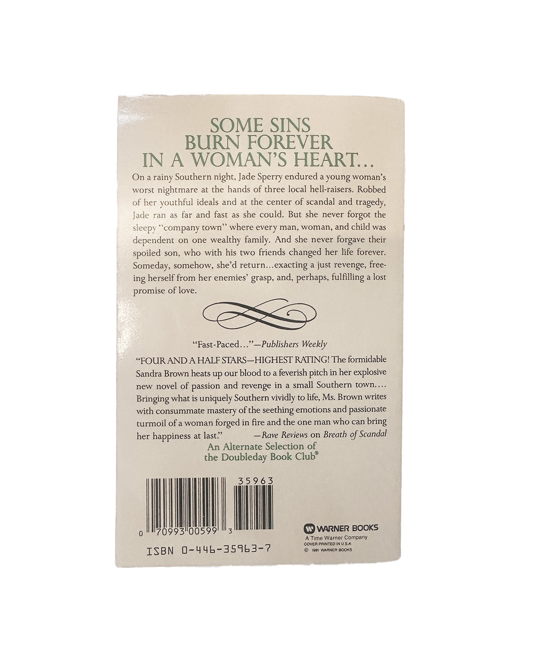 1980s Romance Paperback - Breath of Scandal by Sandra Brown