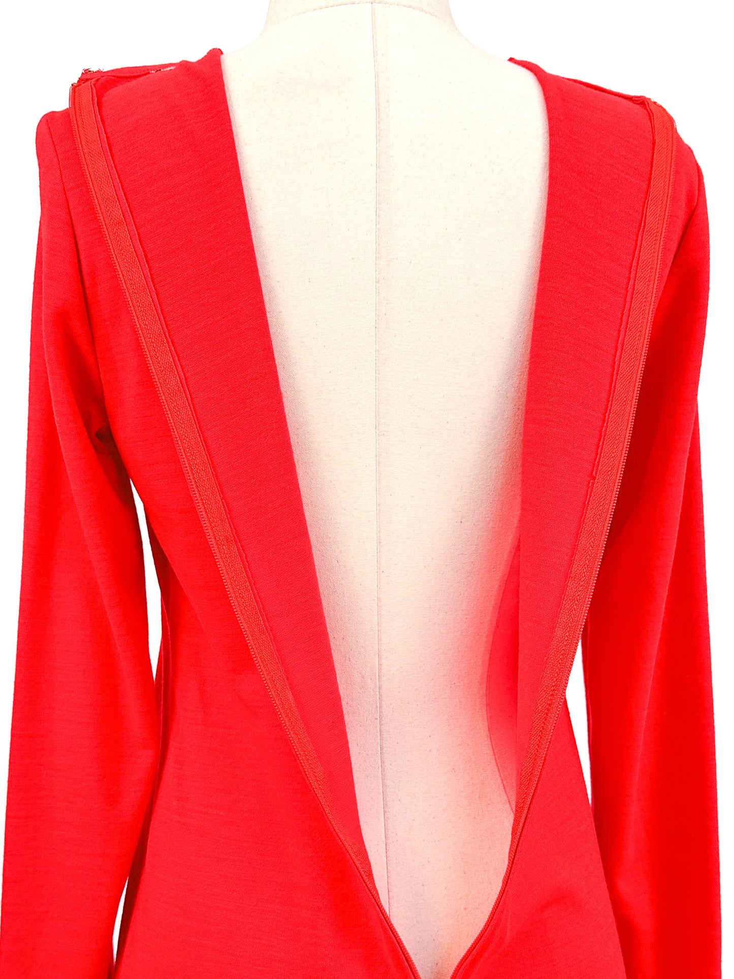 1960s Holiday Hostess Dress Red Dress with Fringe Belt / Waist 34