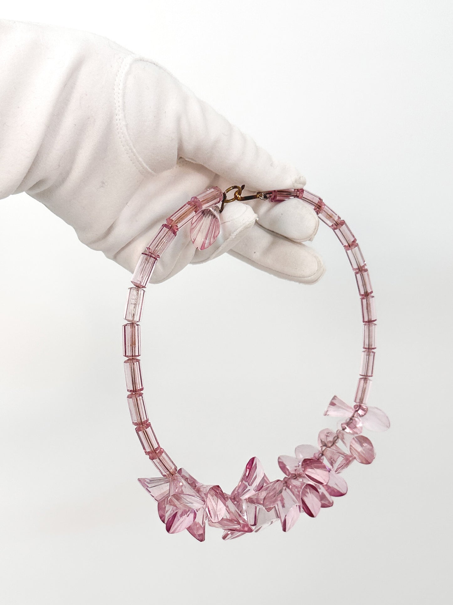 1950s Lilac Lucite Choker with Conical Design