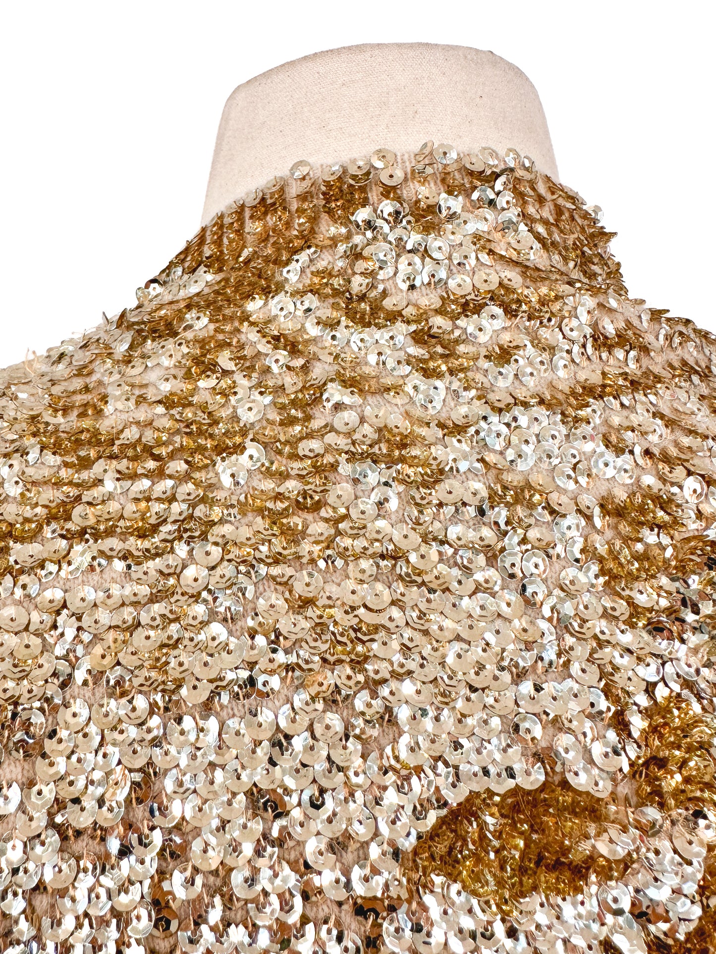 1950s Sequins Cardigan with Silk Lining / Up to Bust 38