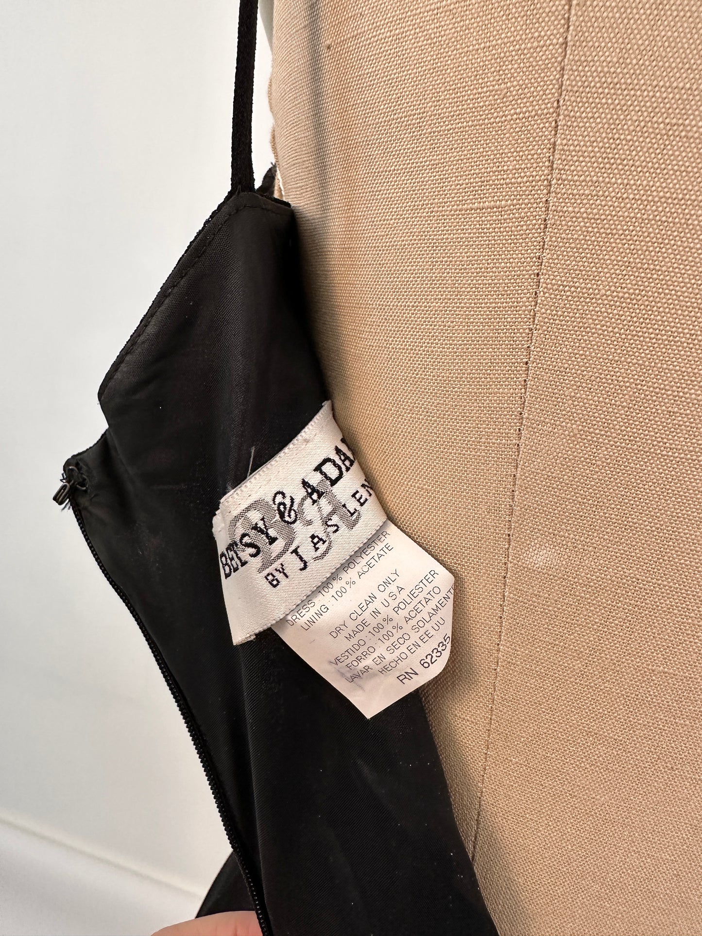 Y2K Black Evening Gown with Rhinestone Accent / Waist 24