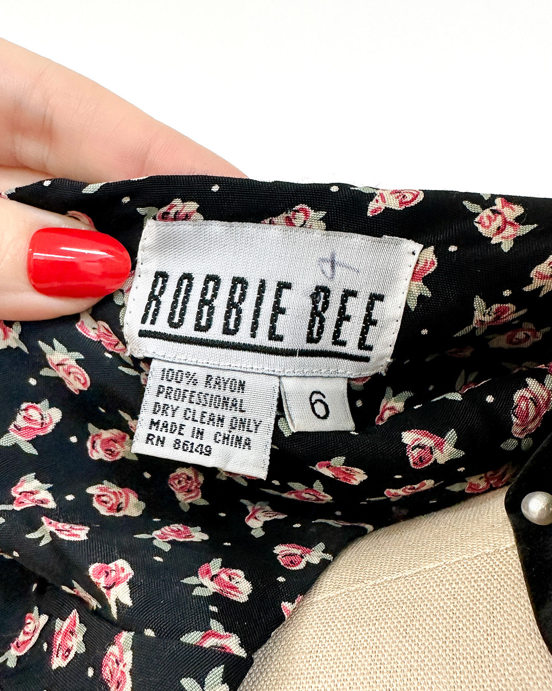 1990s 'The Midnight Roses' Button-up Dress / Medium