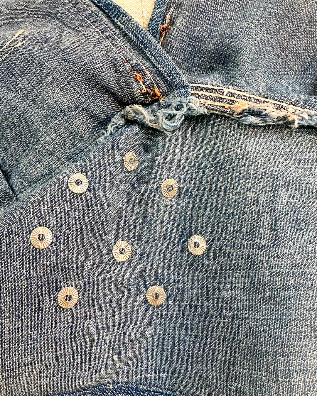 1970s 'The Denim Spell' Halter / Medium