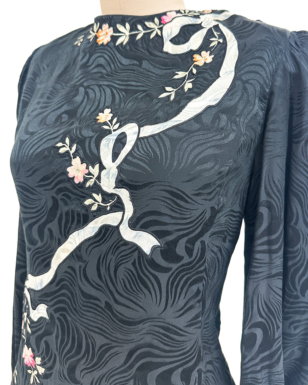 1980s 'The Upper East Side Noir' Blouse