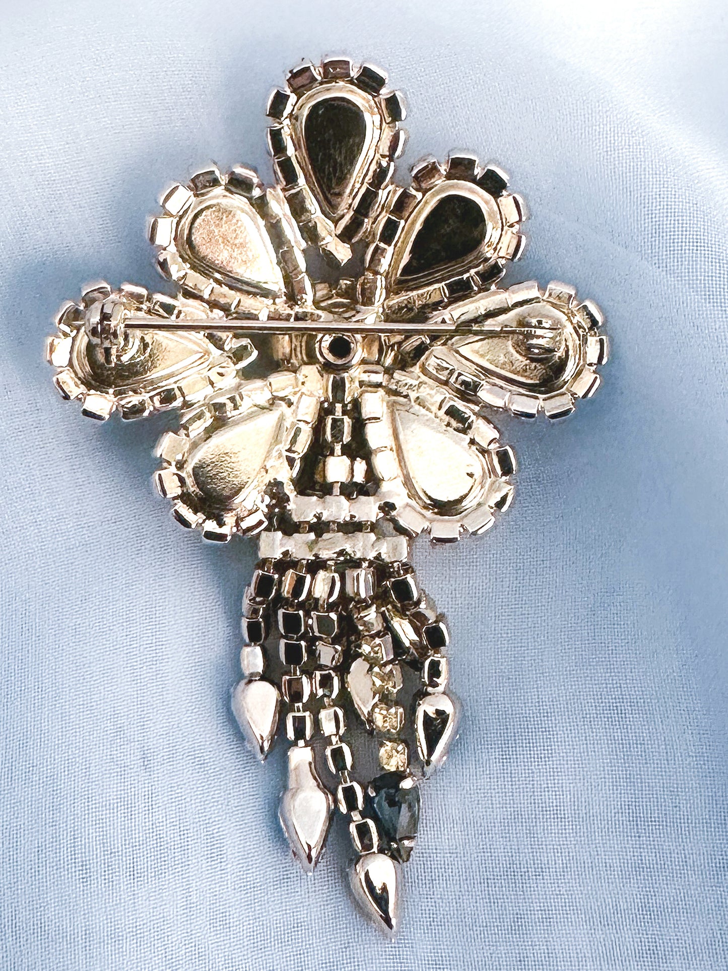 1950s High-end Blue Rhinestone Brooch