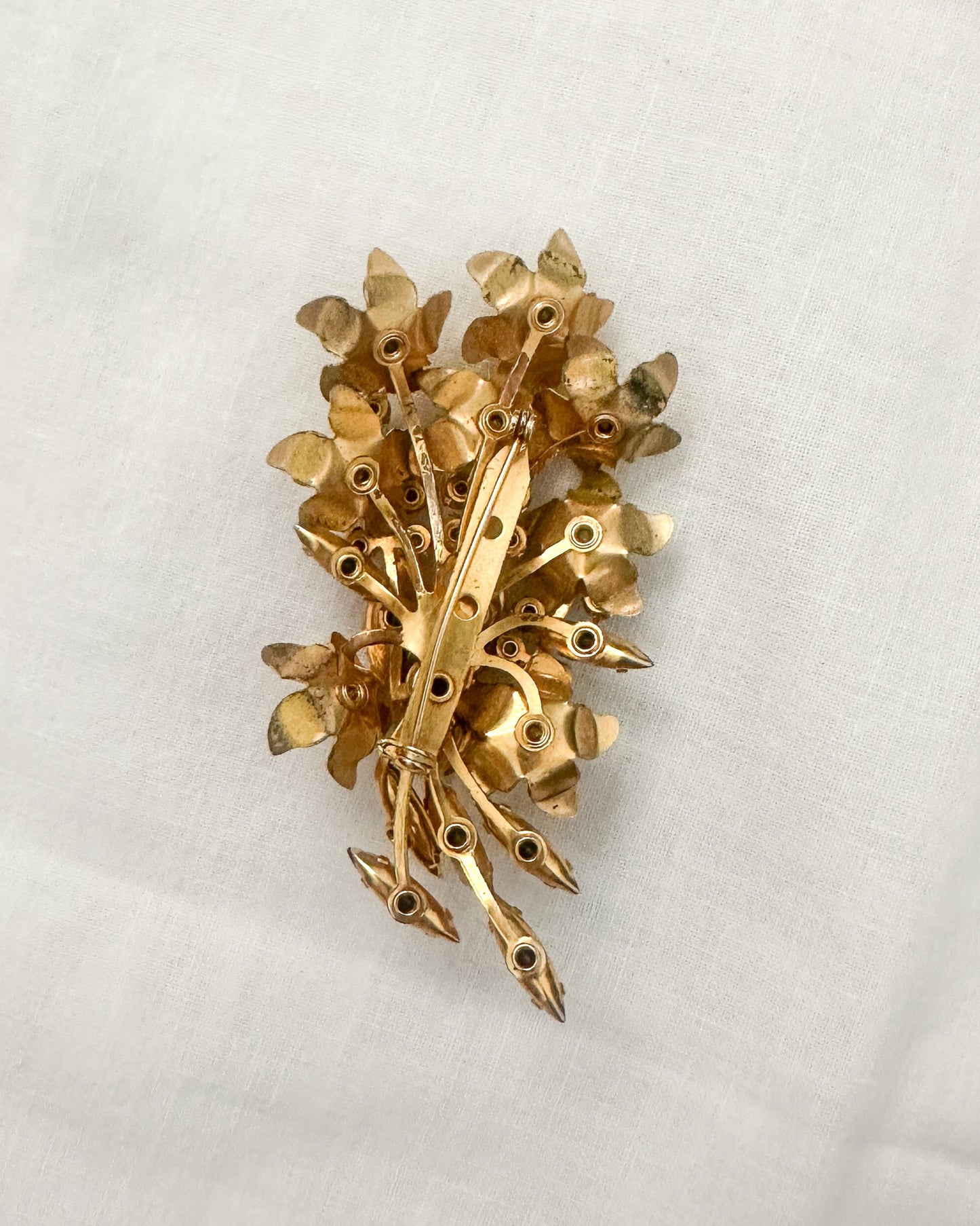 1960s Large Yellow Floral Statement Brooch