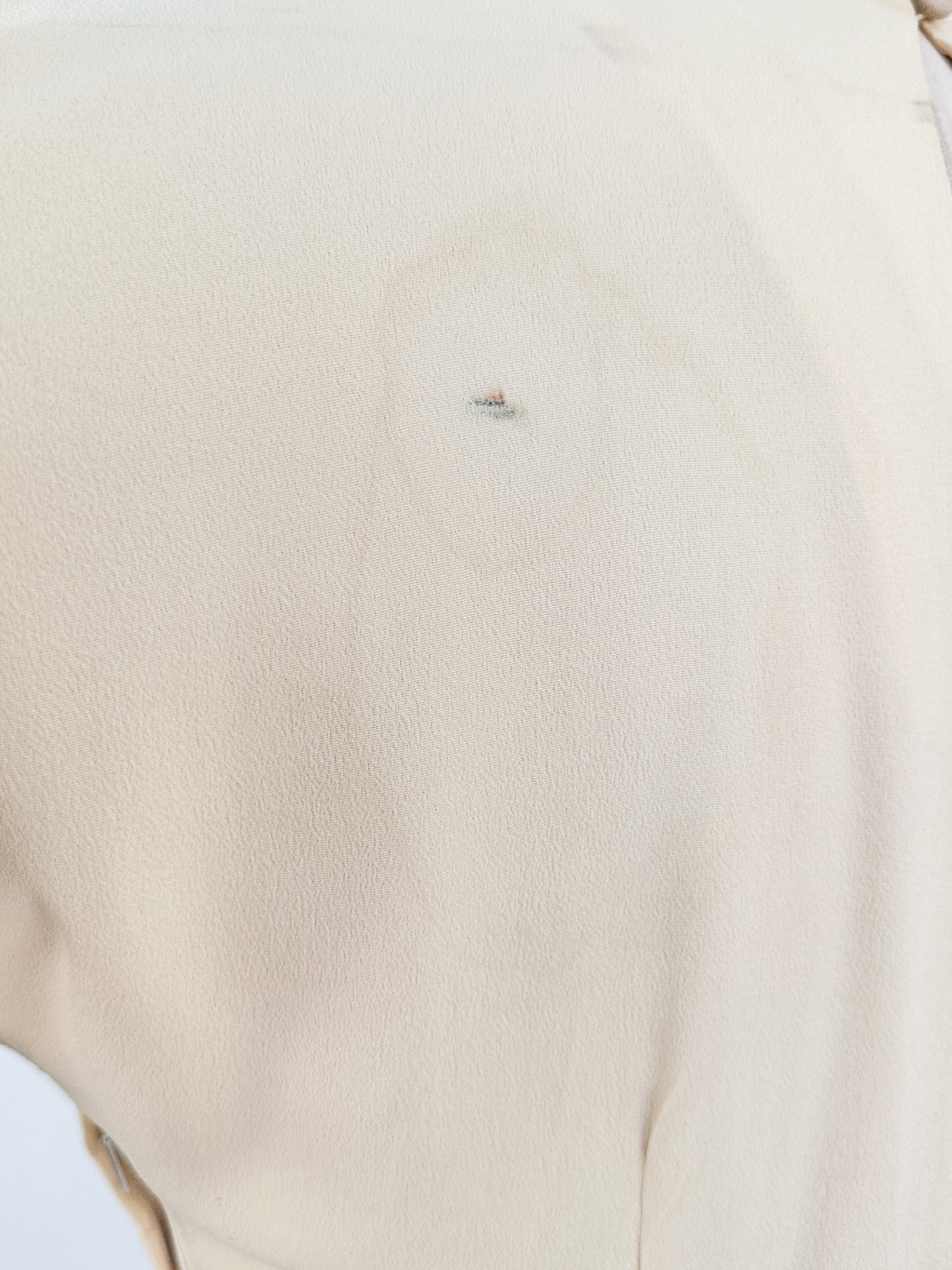 1940s Cream Crepe Sequined Evening Gown / Waist 26