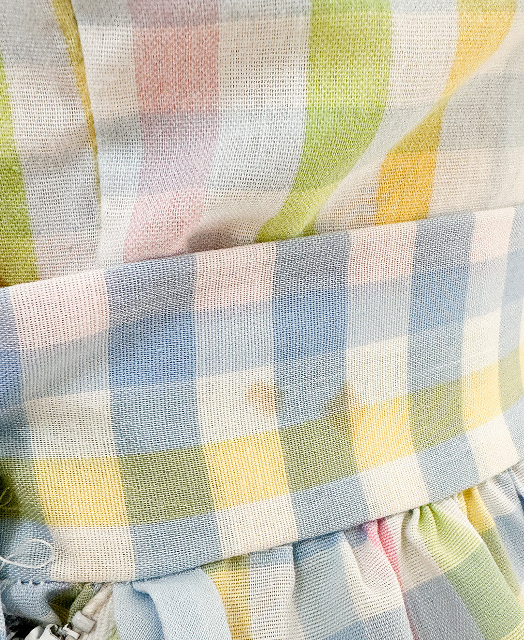 1960s Pastel Gingham Skirt Long / Small