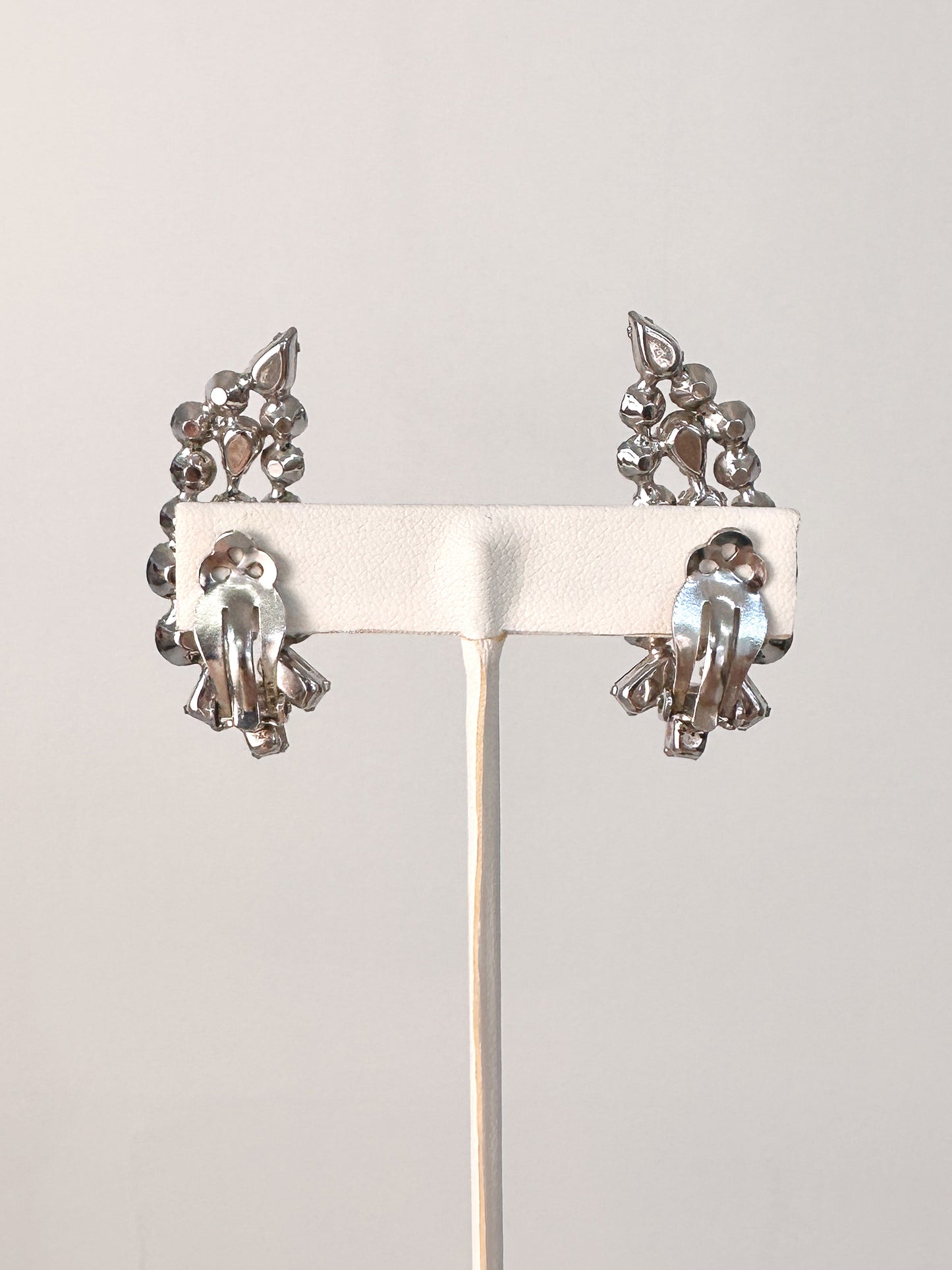 1950s Blue Rhinestone Statement Earrings