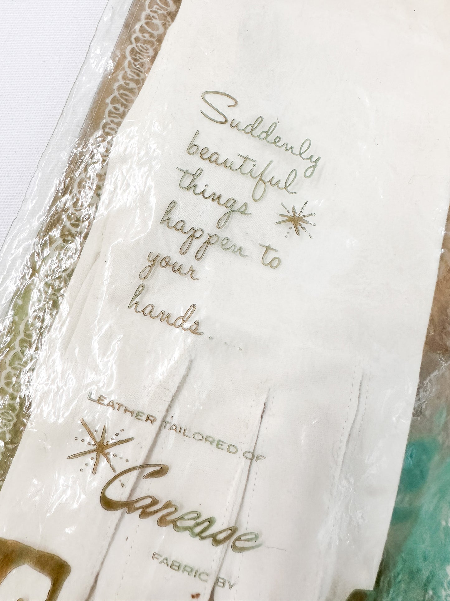 1950-60s White Mid-Length Gloves in Original Packaging