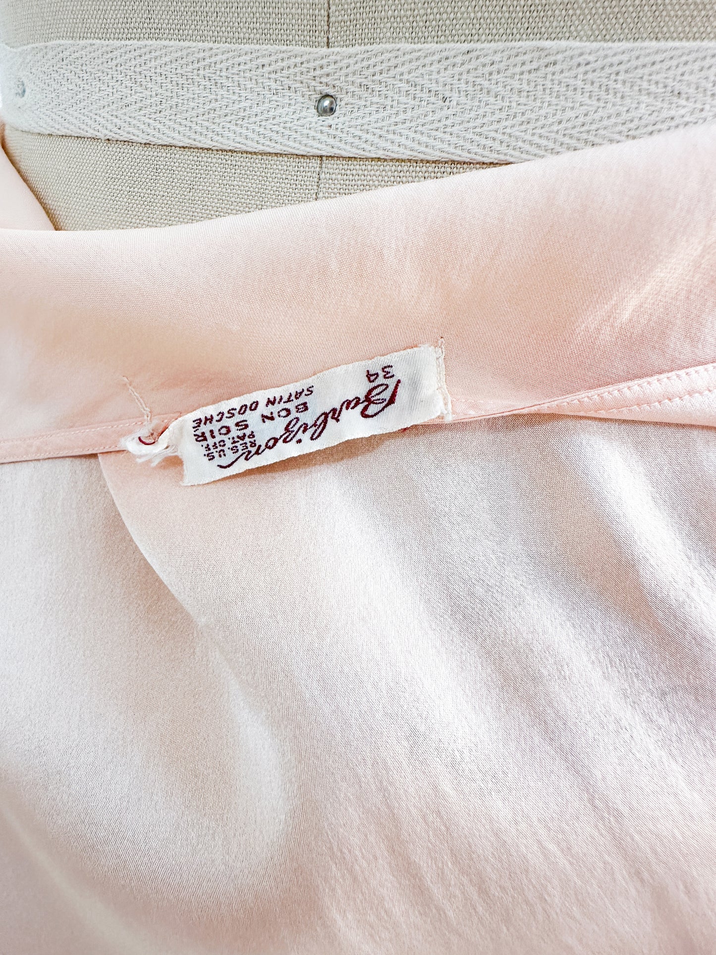 1930-40s Silk Satin Bias Cut Slip / Small