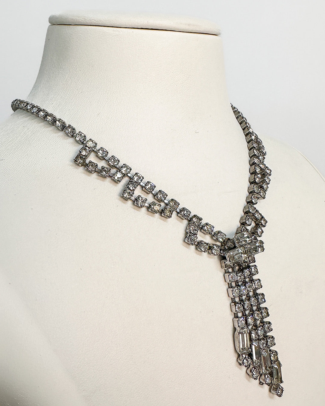 1940-50s Classic Clear Rhinestones Necklace