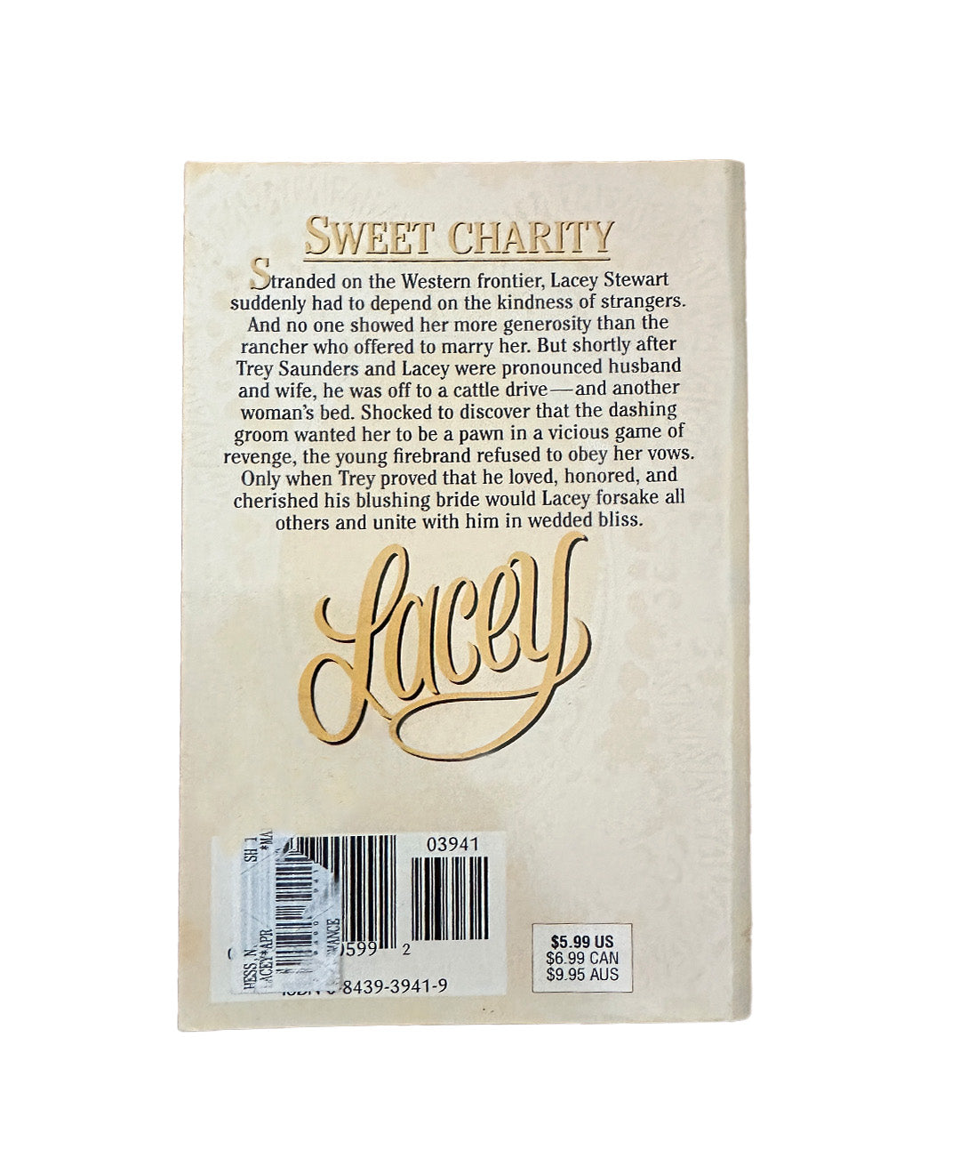 Lacey by Norah Hess (1996) - Romance Novel