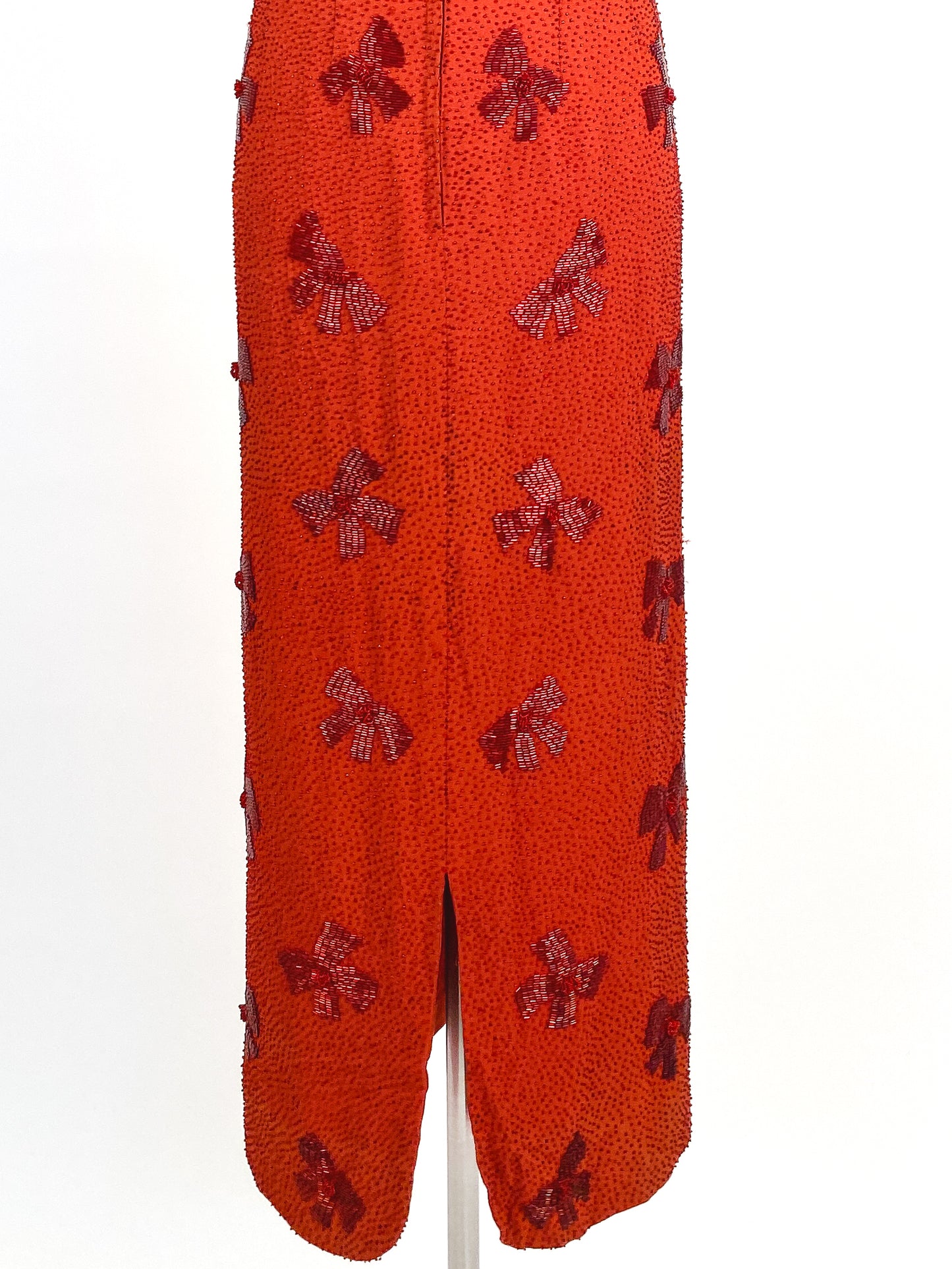 Stunning 1950-60s Beaded Full Length Gown / Waist 30