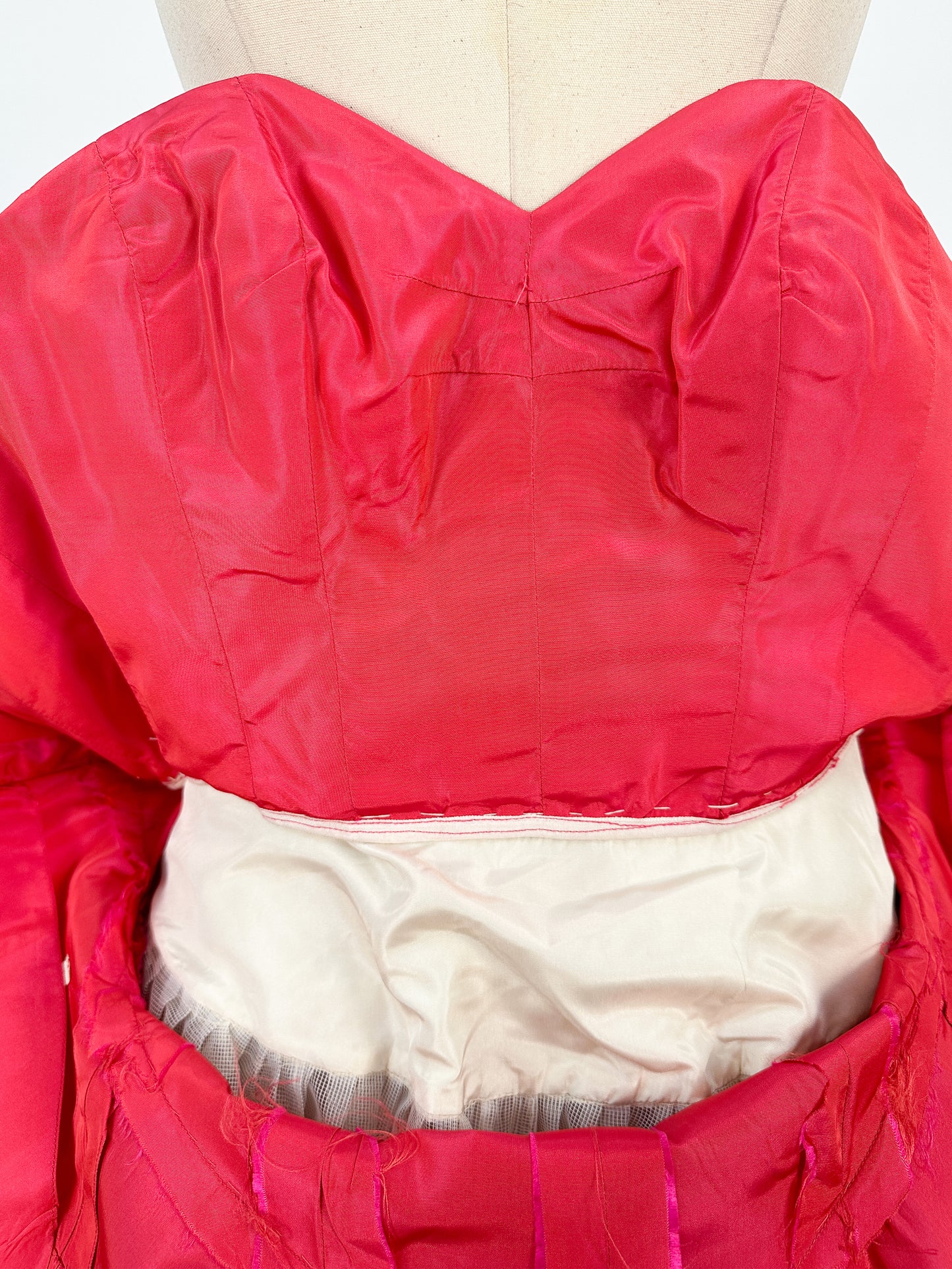 50s Stunning Fuschia Taffeta Gown by Jean Allen / Waist 24