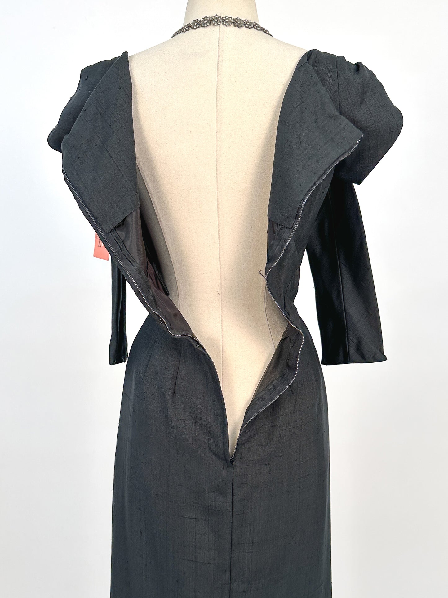 1950s Fabulously Stunning Silk LBD / Waist 28