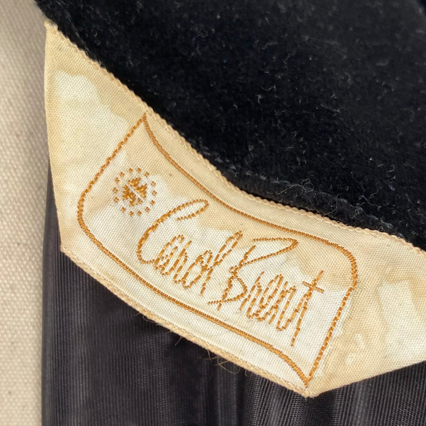 1950s Black Velvet Dress with Bright Floral Embroidery / Waist 26