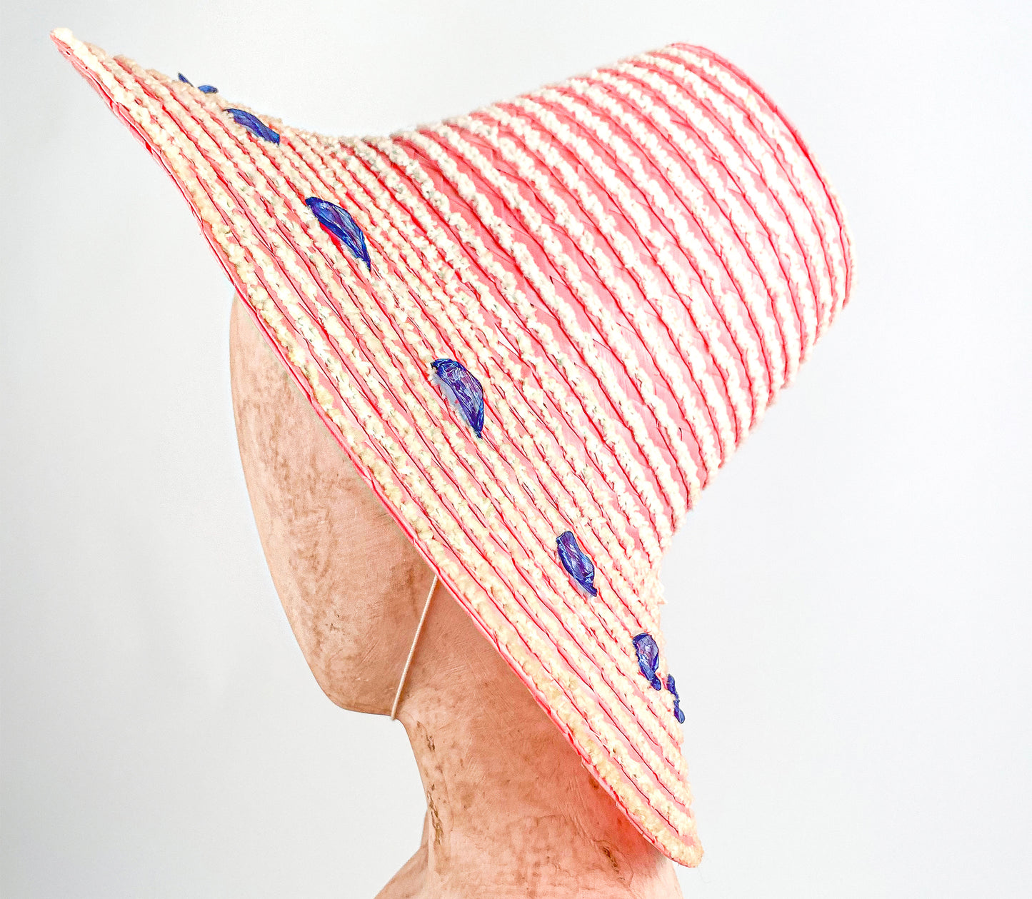 1950s Pink Straw Hat Made in Italy