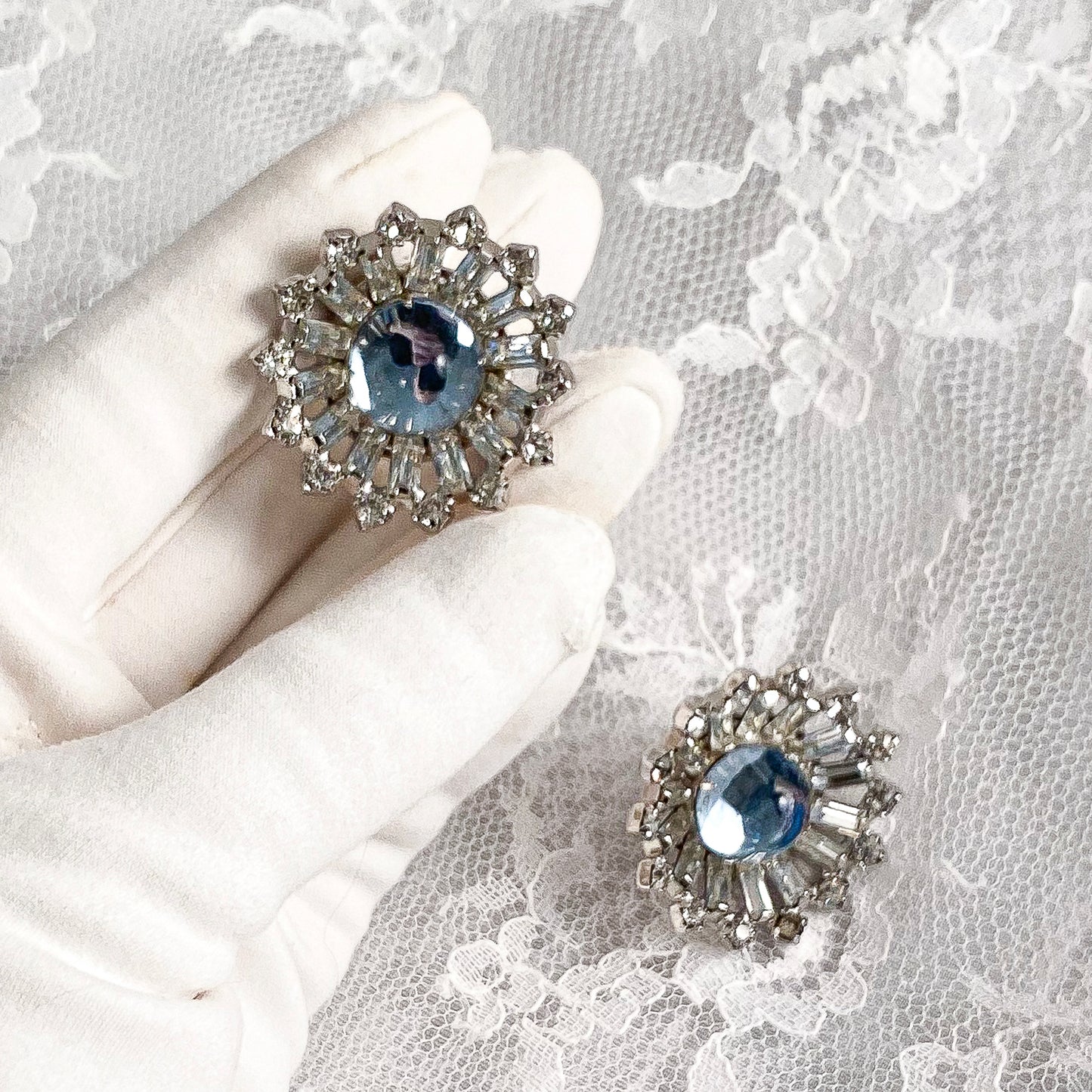 1950s Rhinestone and Matching Earring Set