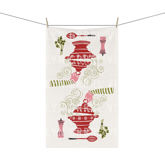 1950's Vintage Inspired Tea Towel - 'Soup's On!'