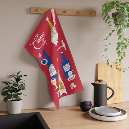 1950's Vintage Inspired Tea Towel - 'Wine Parings'