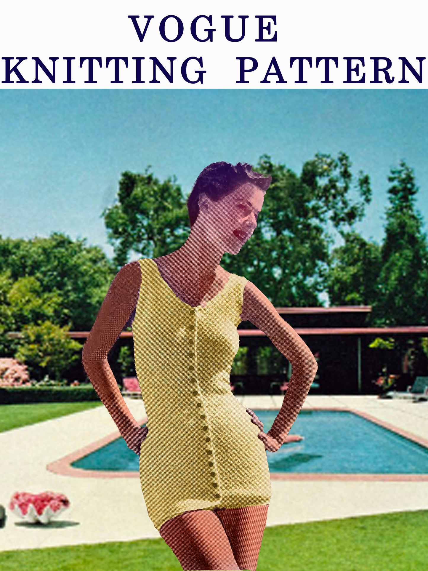 1950s Vogue Two-Piece Bathing Suit / Knitting Pattern