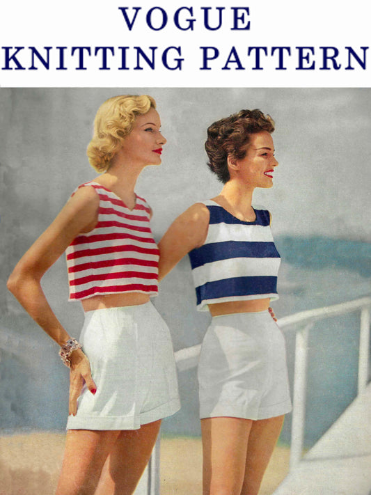 1950s Vogue Crop Top / Knitting Pattern