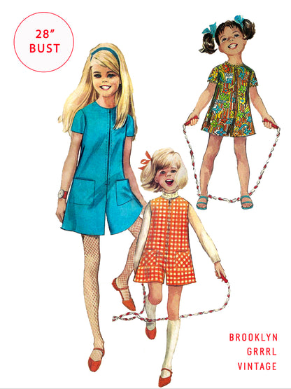 PDF Pattern - 60s Child's Romper or Playsuit / Child 10