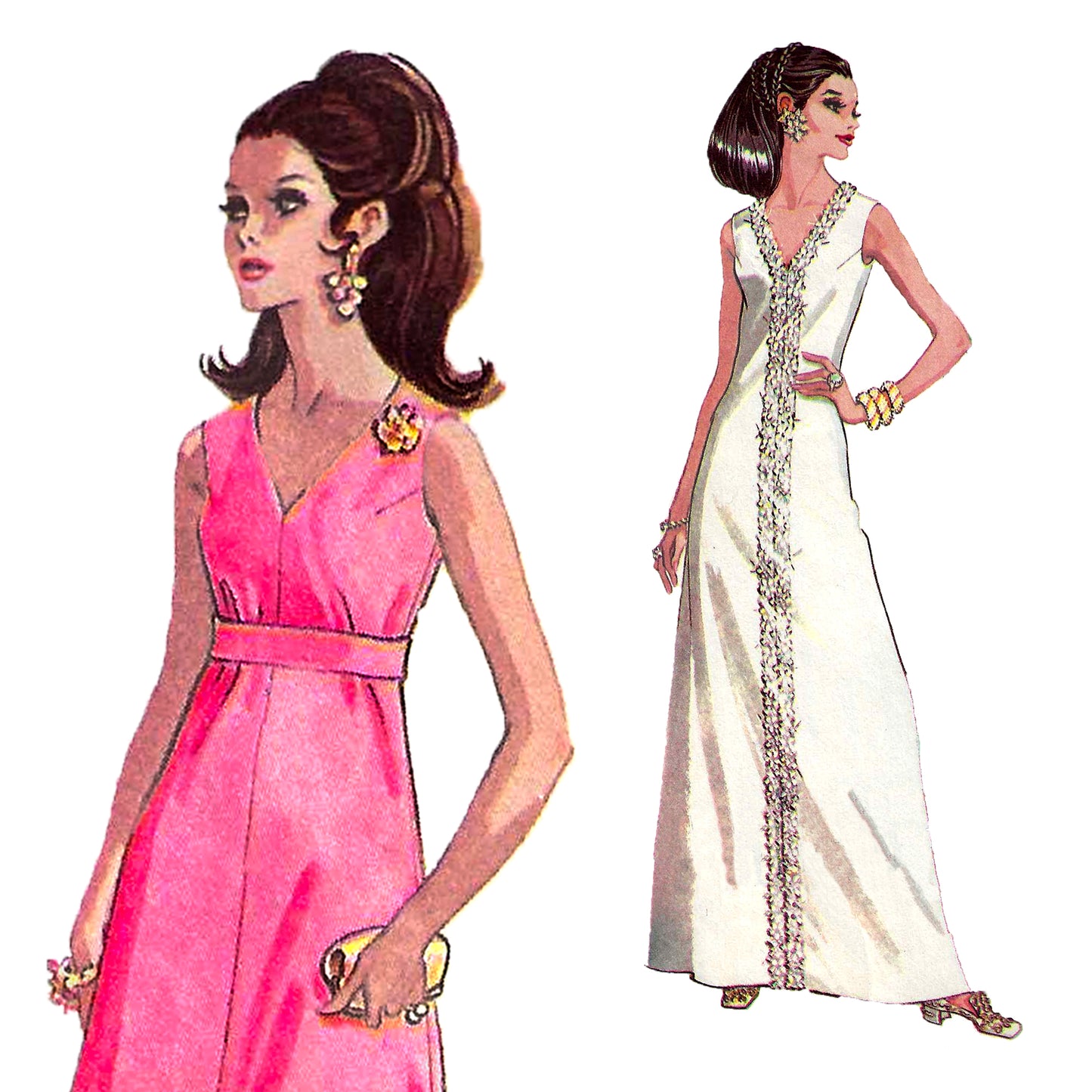 Paper Pattern - 1960s Dress in Two Lengths  / Bust 38