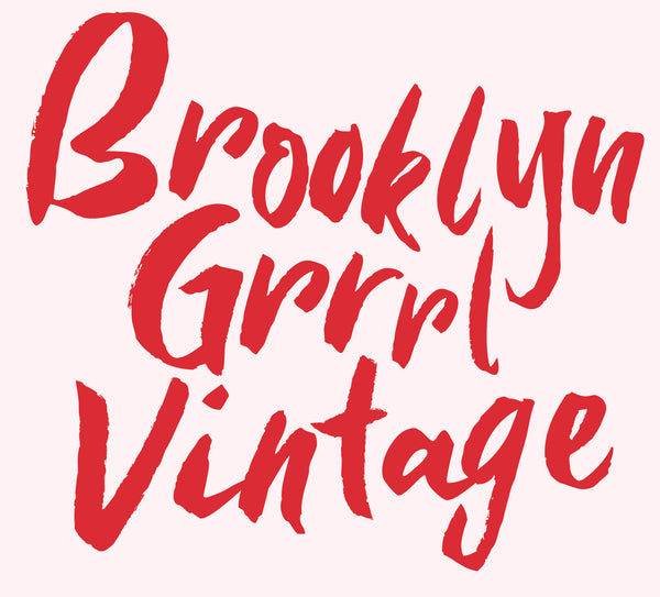 Red 'Brooklyn Grrrl Vintage' text on a white background