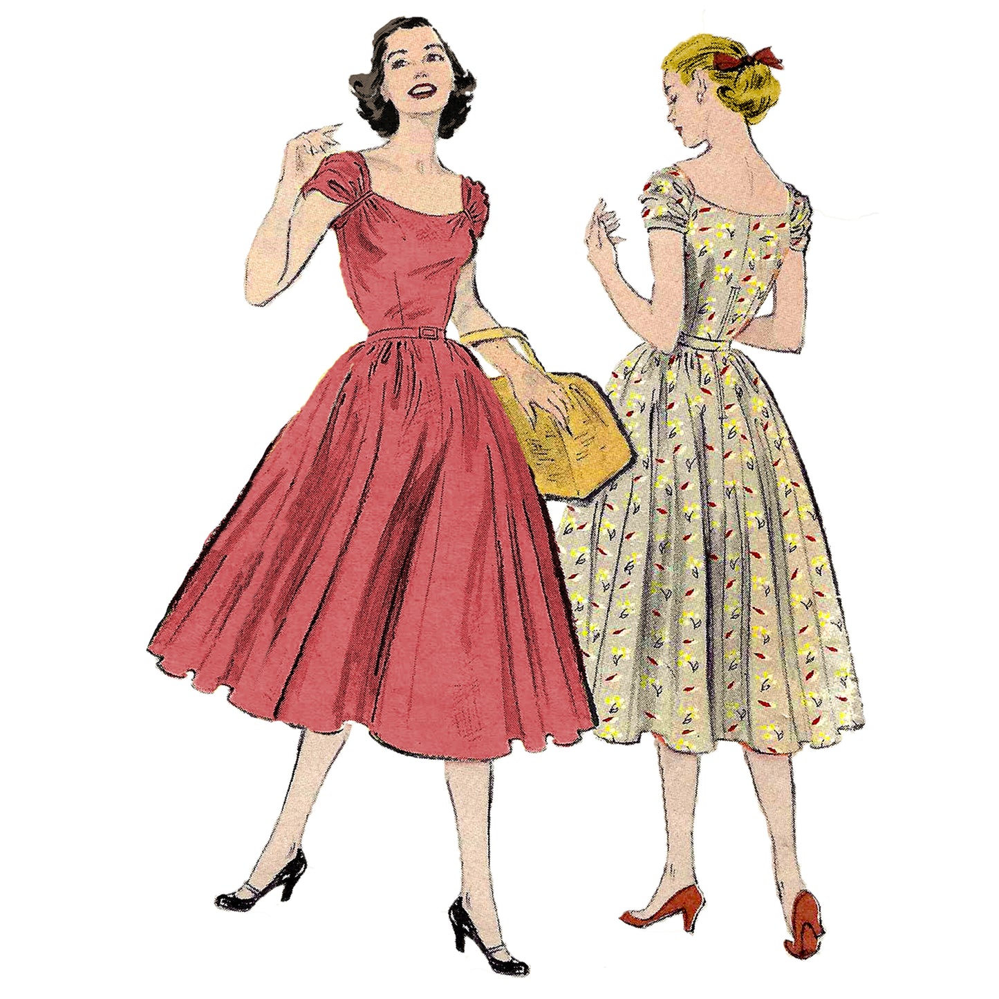 PDF Pattern - 1950s Full Circle Dress / Bust 32