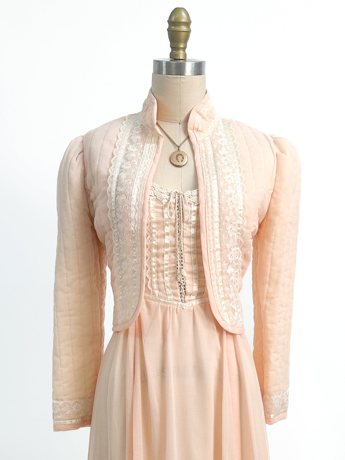 1970s Peachy Gunne Sax Dress with Jacket / Small