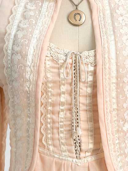 1970s Peachy Gunne Sax Dress with Jacket / Small