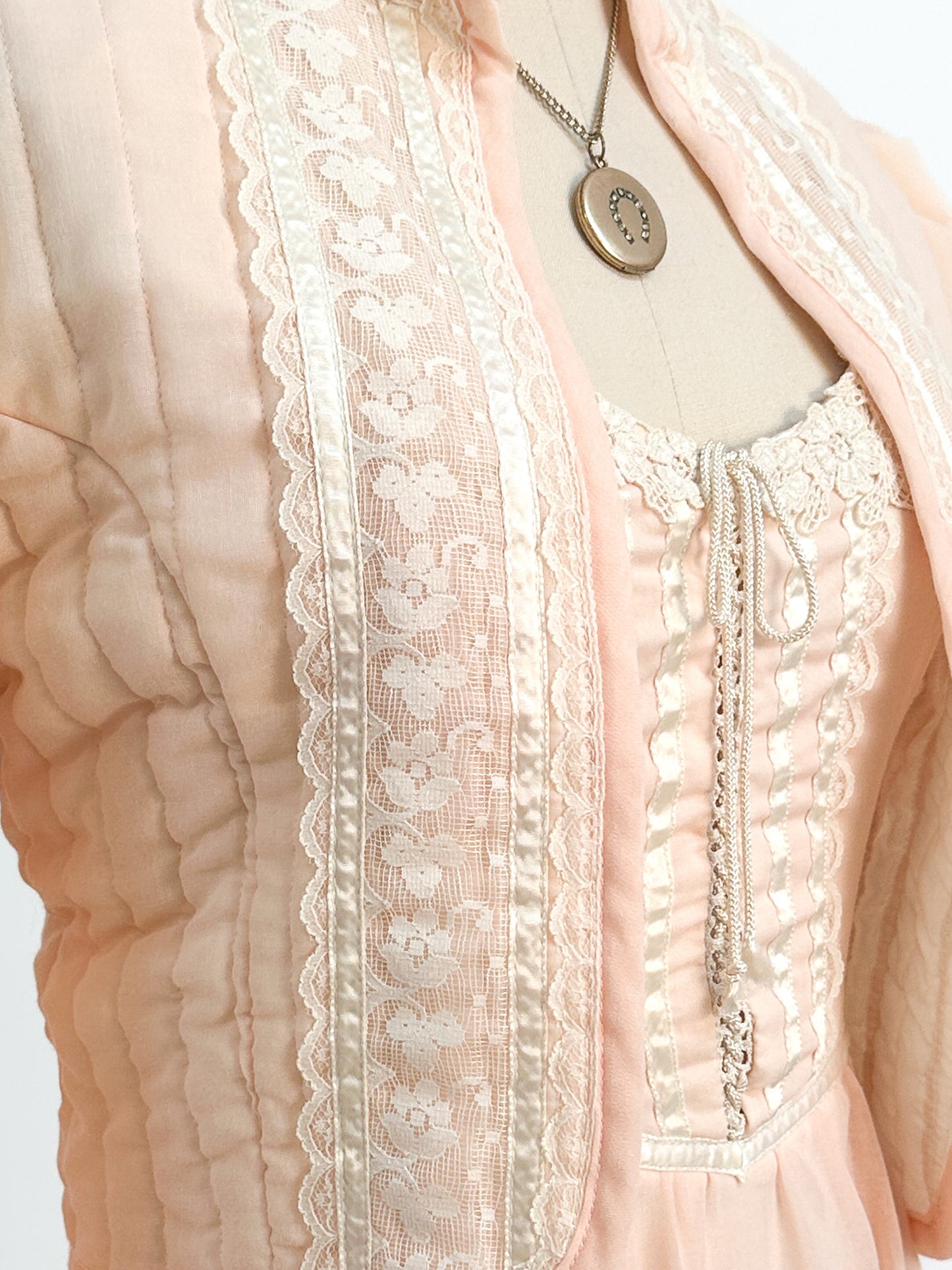 1970s Peachy Gunne Sax Dress with Jacket / Small