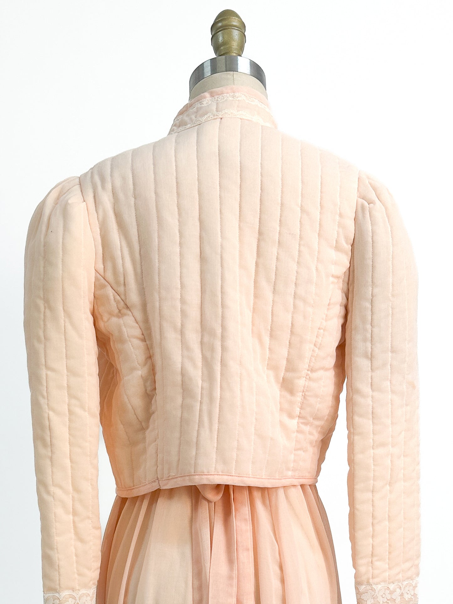 1970s Peachy Gunne Sax Dress with Jacket / Small