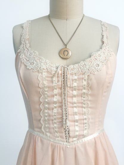 1970s Peachy Gunne Sax Dress with Jacket / Small