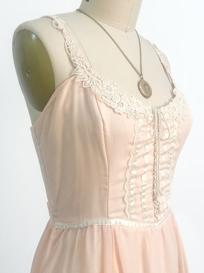 1970s Peachy Gunne Sax Dress with Jacket / Small