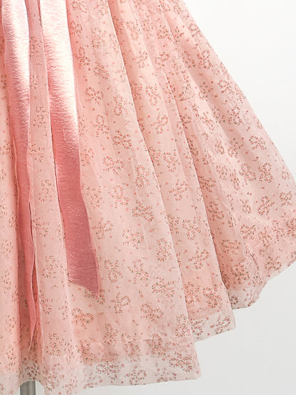 1950s Pretty in Peach Party Dress / Small