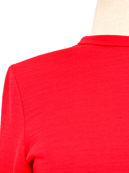 1960s Holiday Hostess Dress Red Dress with Fringe Belt / Waist 34