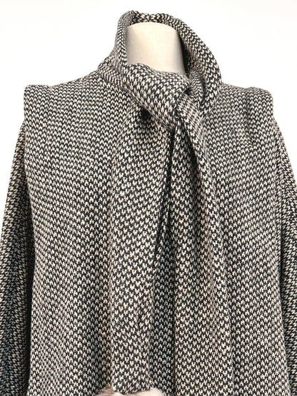 1980s Houndstooth Batwinged Coat / OSFM