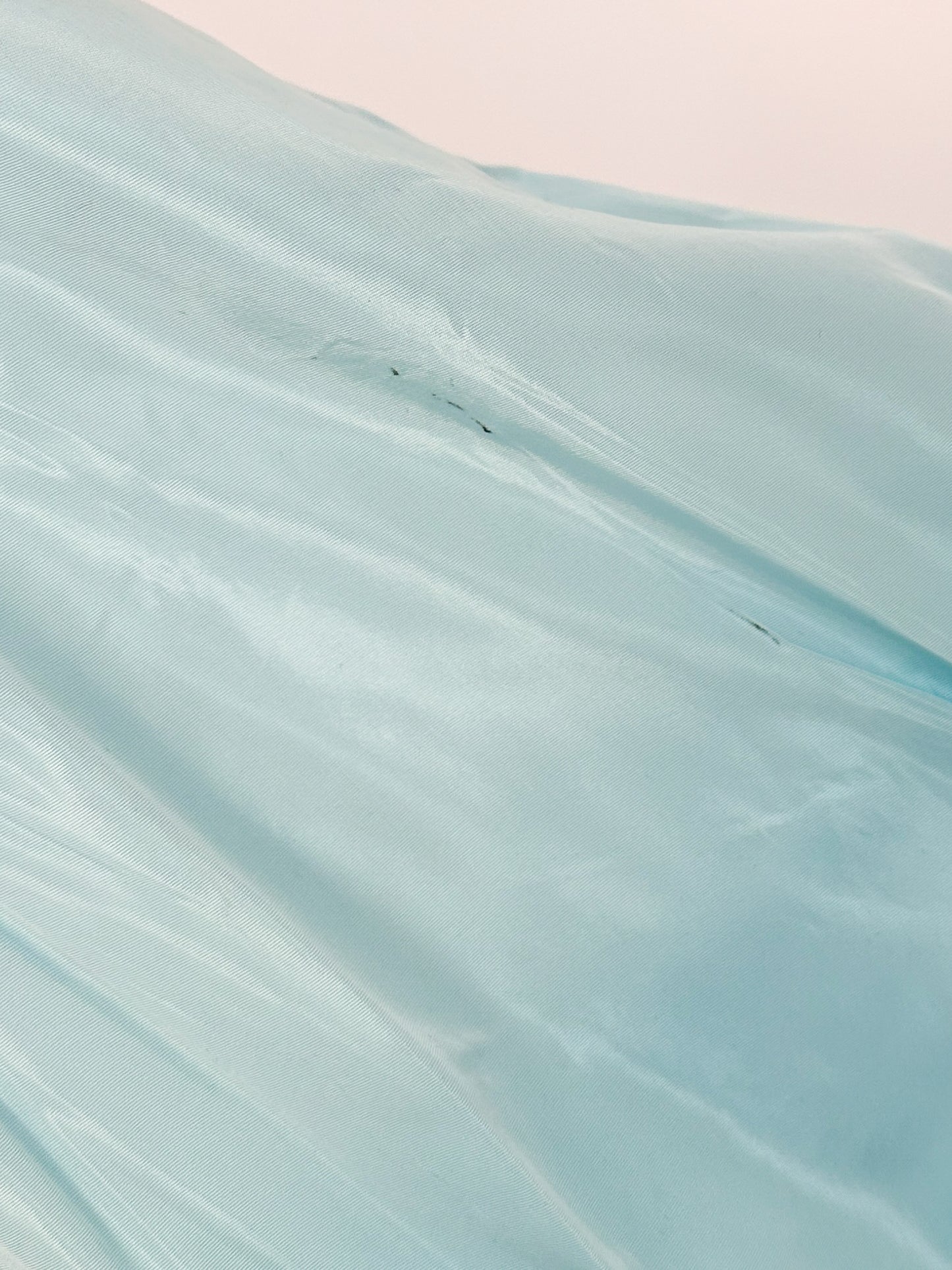 1950s Icy Blue Satin Tulle Party Dress with Pearls / Waist 26