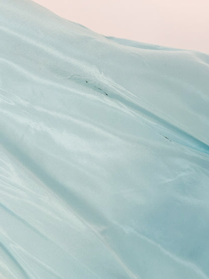 1950s Icy Blue Satin Tulle Party Dress with Pearls / Waist 26