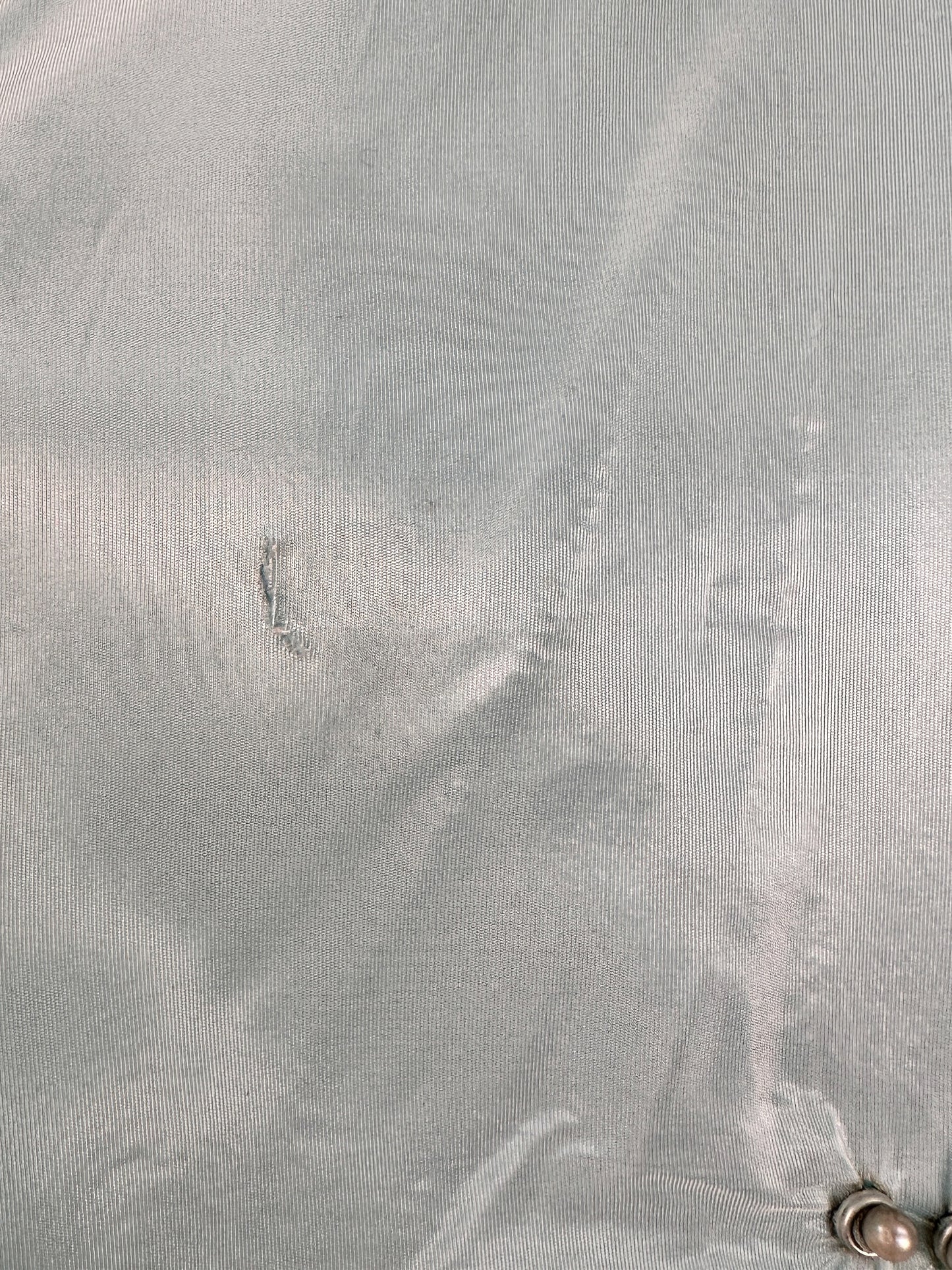 1950s Icy Blue Satin Tulle Party Dress with Pearls / Waist 26