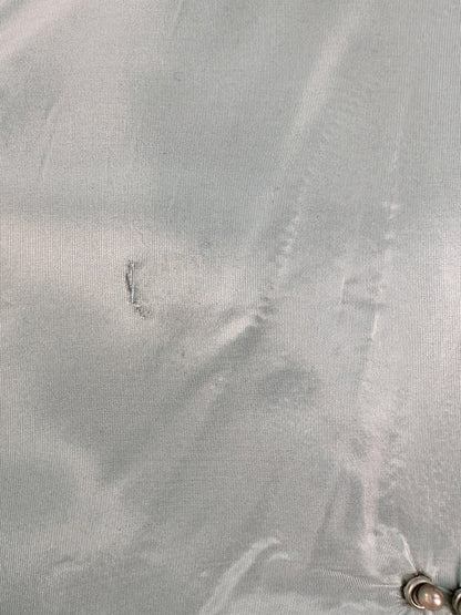 1950s Icy Blue Satin Tulle Party Dress with Pearls / Waist 26