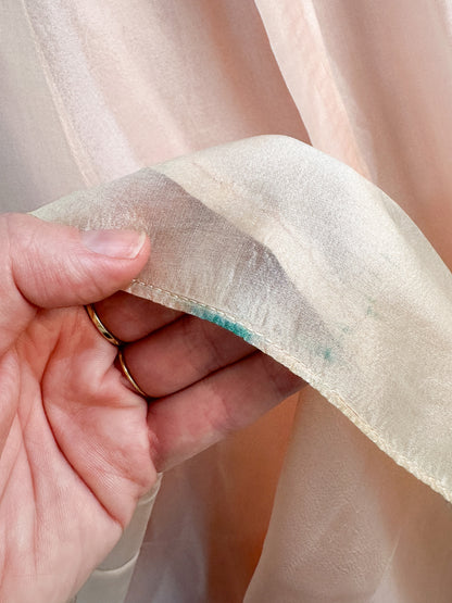 1950s Pretty in Soft Pink Organza Party Dress / Small