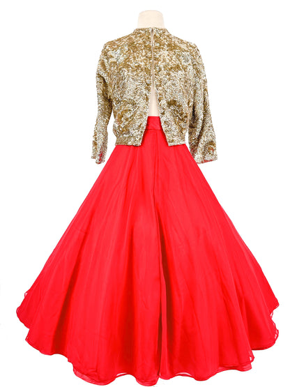 1950s Sequins Cardigan with Silk Lining / Up to Bust 38