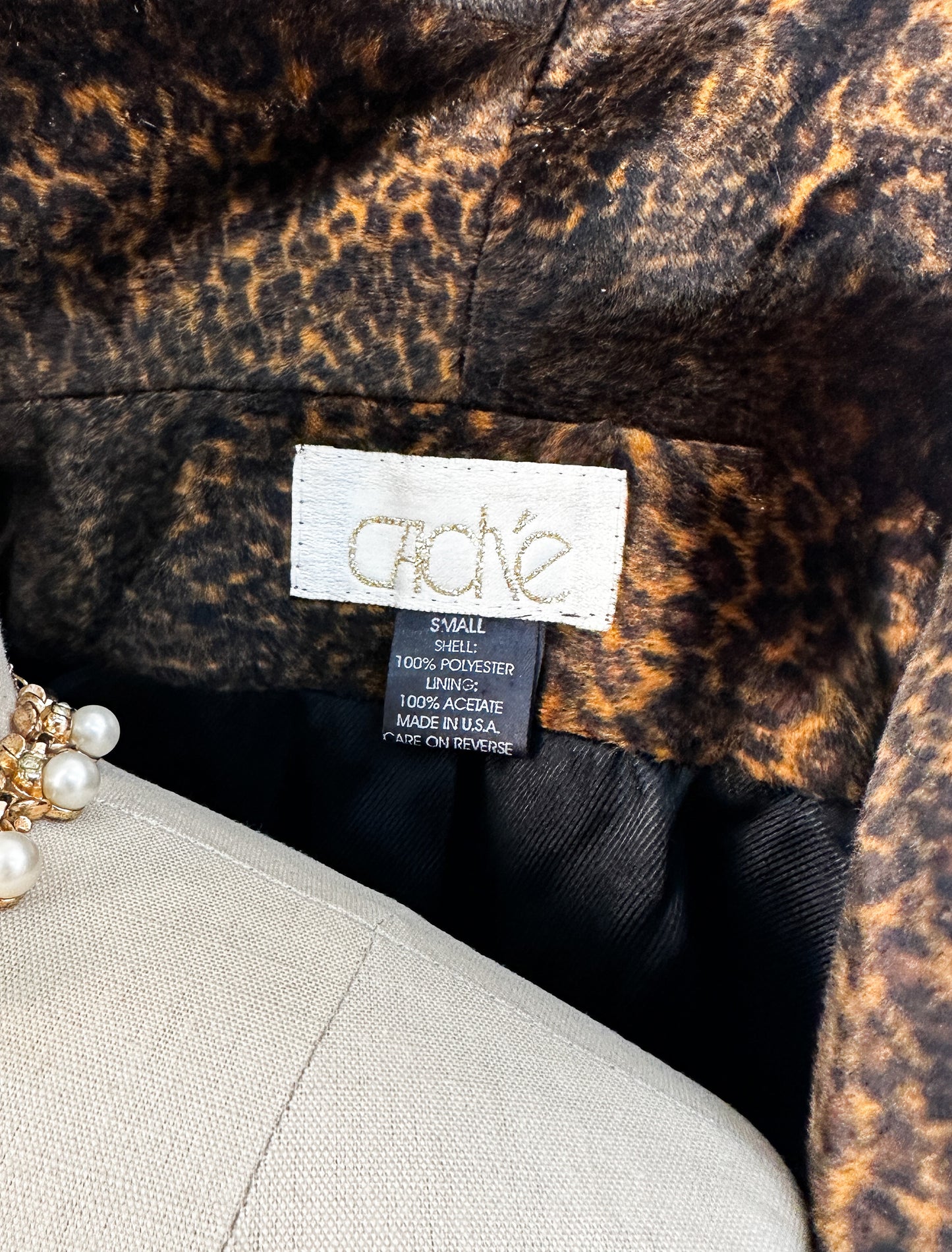 1980s Chocolate Leopard Print Faux Fur Coat