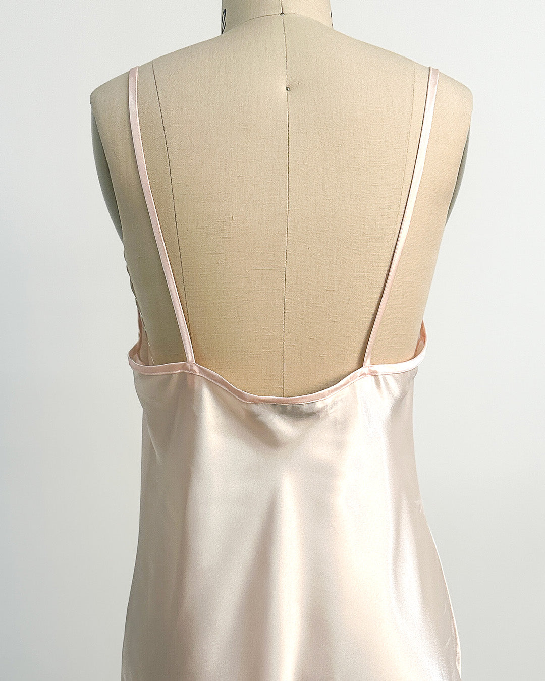 1980s Silky Slip with Pearls and Roses Accents / Medium