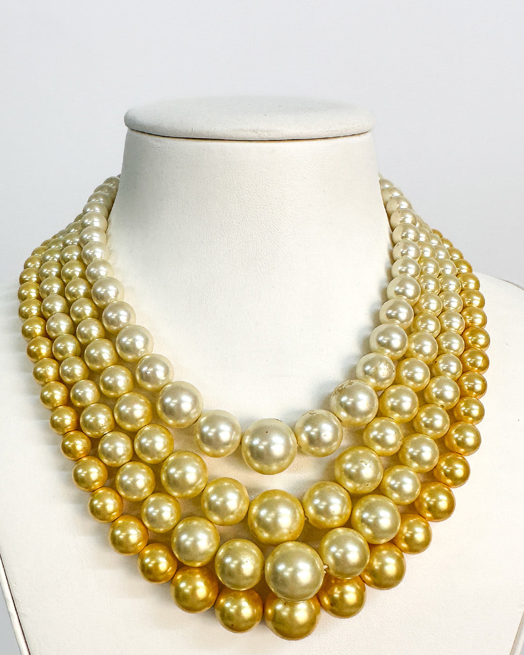 1950-60s Yellow Four Strand Necklace